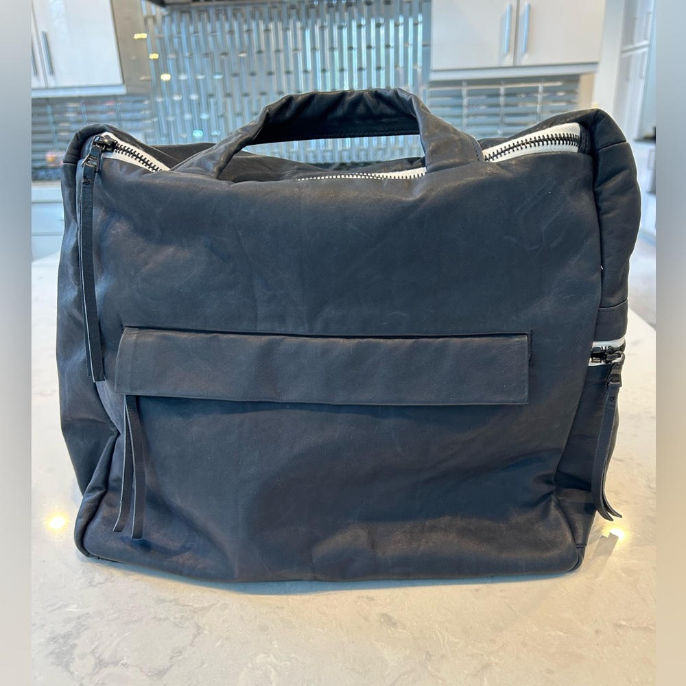 Designer Leather Handbag Tote Backpack Navy New With Tags